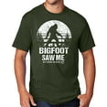 thumbnail image 1 of Men's Bigfoot Saw Me Funny Sasquatch T-shirt, 6XL Olive, 1 of 3