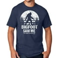 thumbnail image 1 of Men's Bigfoot Saw Me Funny Sasquatch T-shirt, Large Navy Blue - TALL, 1 of 3
