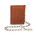 thumbnail image 1 of Men's Biker Chain Trifold Wallets - RFID Blocking Distressed Croco Leather Biker Chain Wallet With Snap Closure Croco Tan, 1 of 7