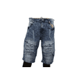 thumbnail image 1 of Men’s Biker Moto Denim Shorts Ripped & Slim Fit, Blue, 46, 1 of 1