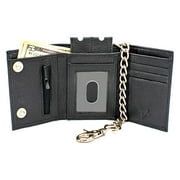 Men's Biker RFID Leather Tri-Fold Wallet with Snaps, Key Holder, Zip Pocket Juzar Tapal Collection