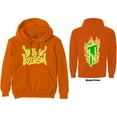 thumbnail image 1 of Men's Billie Eilish Airbrush Flames Blohsh (Back Print) Hooded Sweatshirt XX-Large Orange, 1 of 3