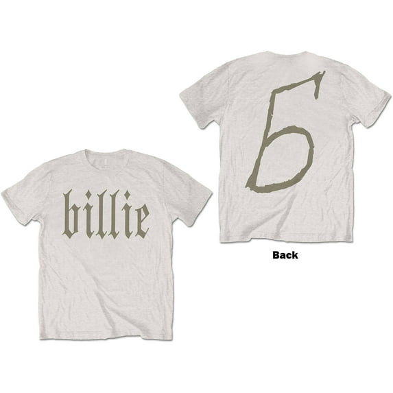 Men's Billie Eilish Billie 5 (Back Print) Slim Fit T-shirt X-Large Natural