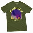thumbnail image 1 of Men's Billion Star Hotel T-shirt Camping Camper Nature Camp Outdoors T-shirt (3X-Large Military Green), 1 of 6