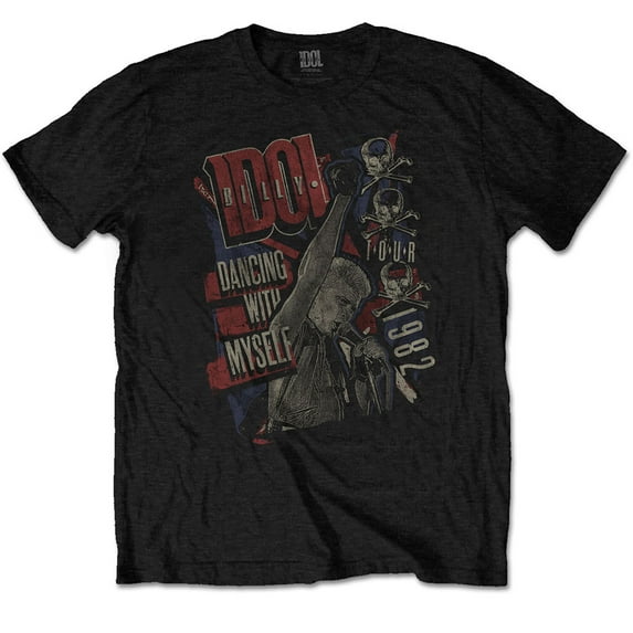 Men's Billy Idol Dancing With Myself Slim Fit T-shirt Medium Black