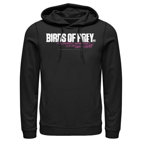 Men's Birds of Prey Fantabulous Logo  Pull Over Hoodie Black Small