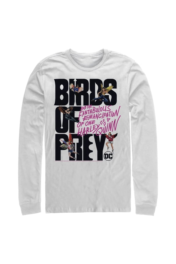 Men's Birds of Prey Flight Logo Long Sleeve Shirt White Large