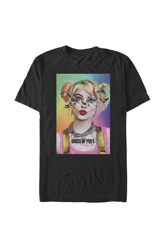 Men's Birds of Prey Flight Movie Poster  Graphic Tee Black Small