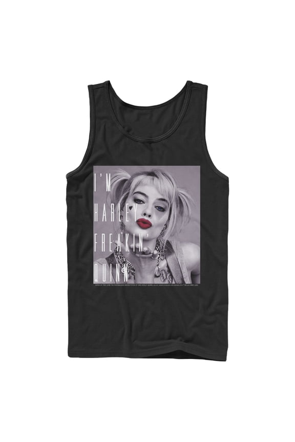 Men's Birds of Prey I'm Harley Freakin' Quinn Tank Top Black X Large