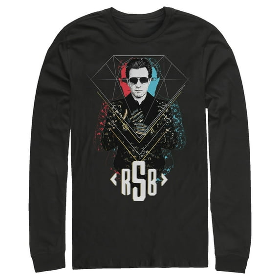 Men's Birds of Prey Mask Portrait Long Sleeve Shirt Black X Large