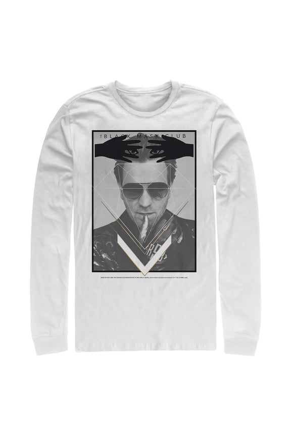 Men's Birds of Prey Mask Villain  Long Sleeve Shirt White X Large