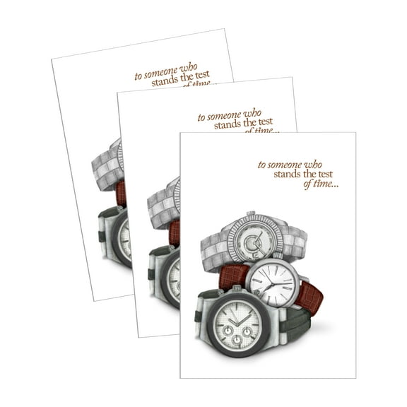 Men's Birthday Greeting Card (5" x 7") by Ann Scott Design | 3 Pack + 3 Envelopes (Test of Time)