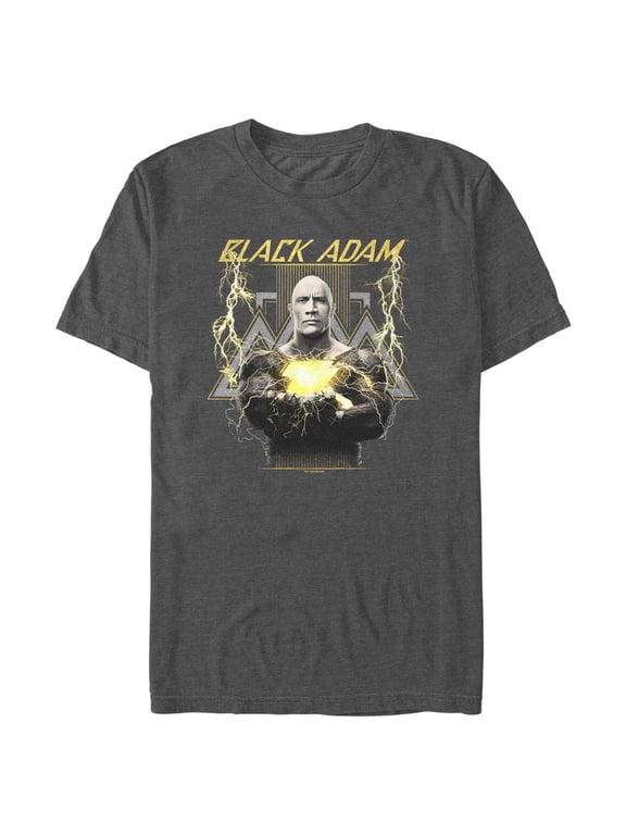 Men's Black Adam Black and White Posing Graphic Tee Charcoal Heather 2X Large