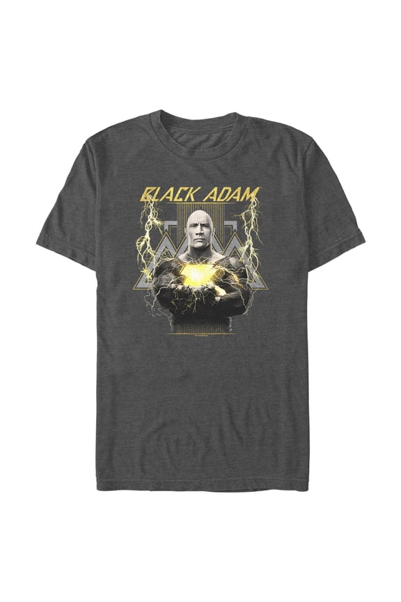 Men's Black Adam Black and White Posing  Graphic Tee Charcoal Heather Large