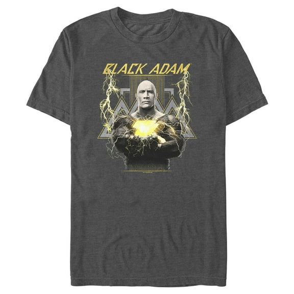 Men's Black Adam Black and White Posing Graphic Tee Charcoal Heather Small