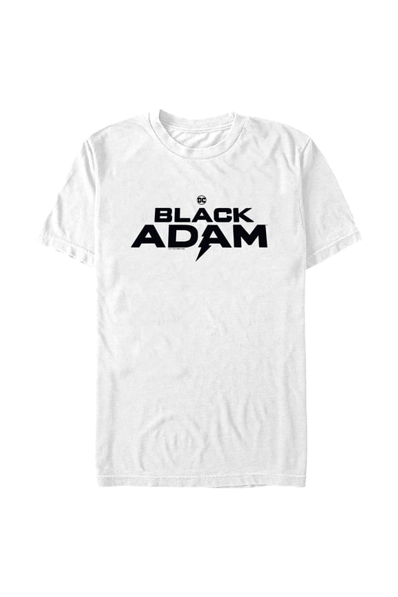 Men's Black Adam Bold Black Logo Graphic Tee White Large