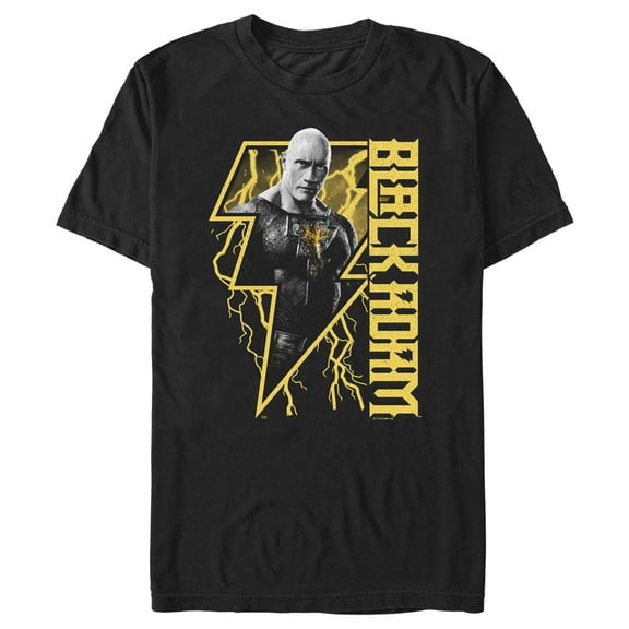 Men's Black Adam Bolt Antihero Graphic Tee Black Small