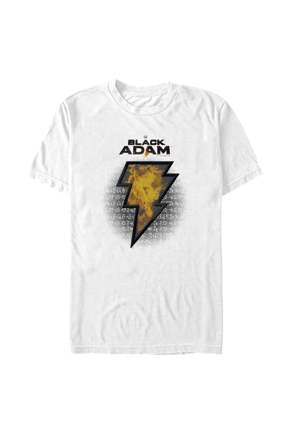 Men's Black Adam Fire Logo Graphic Tee White Small