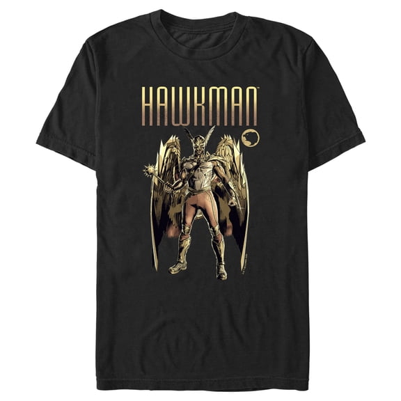 Men's Black Adam Golden Hawk Graphic Tee Black X Large