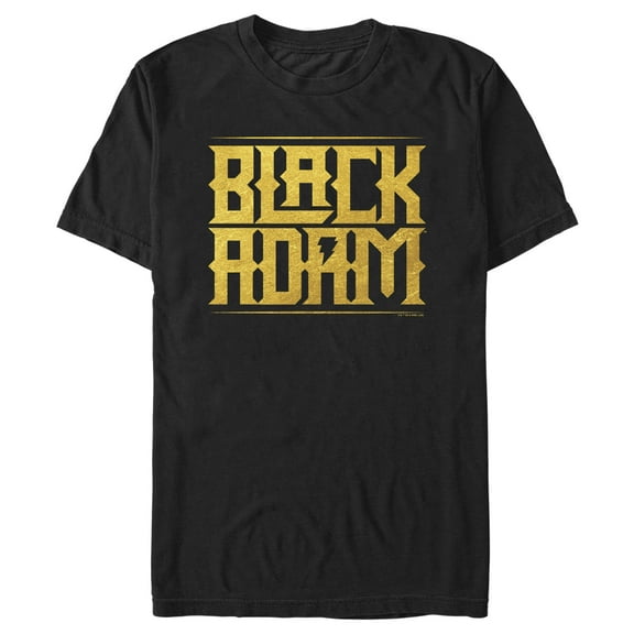 Men's Black Adam Golden Logo Graphic Tee Black Large