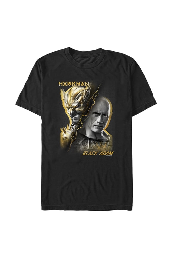 Men's Black Adam Man VS Myth Graphic Tee Black Large