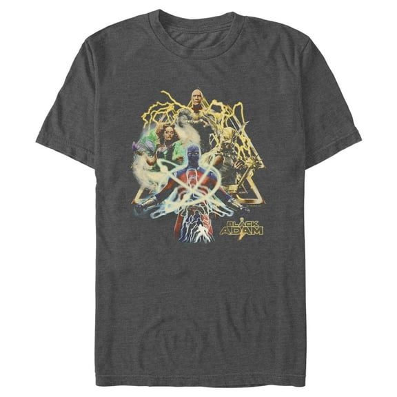 Men's Black Adam Ready to Fight Graphic Tee Charcoal Heather 2X Large