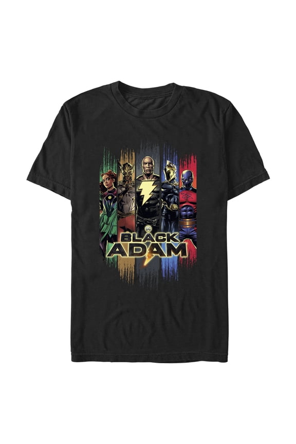 Men's Black Adam Superheroes From JSA Graphic Tee Black Large