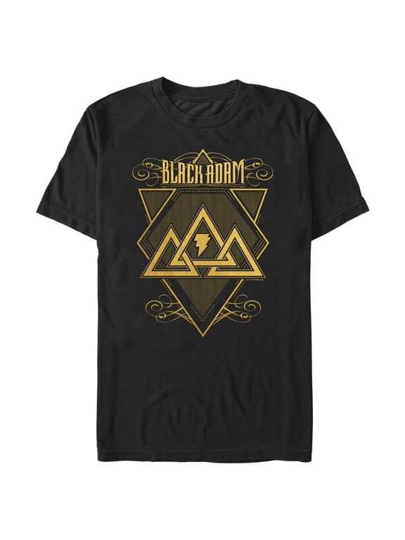 Men's Black Adam Triangle Strategy Graphic Tee Black Large