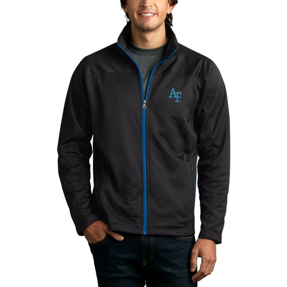 Men's Black Air Force Falcons Brushed Back Micro-Fleece Full-Zip Jacket