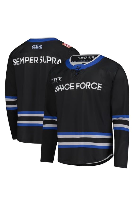 Men's  Black Air Force Falcons Space Force Hockey Replica Jersey
