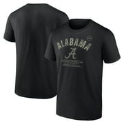 Mens Black Alabama Crimson Tide OHT Military Appreciation Stencil Stacked T-Shirt
