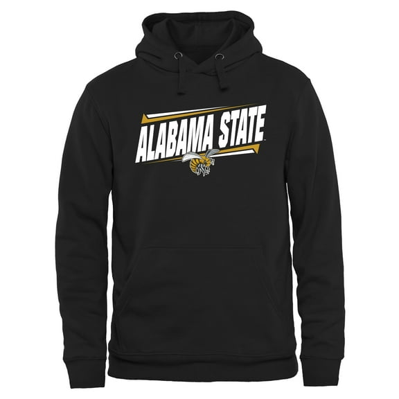 Men's Black Alabama State Hornets Double Bar Pullover Hoodie