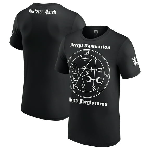 Men's Black Aleister Black Accept Damnation T-Shirt