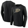 thumbnail image 1 of Men's Black Anaheim Ducks Secondary Logo Long Sleeve T-Shirt, 1 of 3