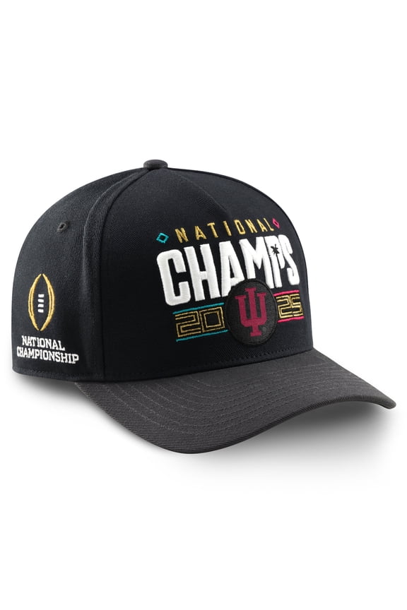 Men's Black/Anthracite Indiana Hoosiers College Football Playoff 2025 National Champions Locker Room Rise Adjustable