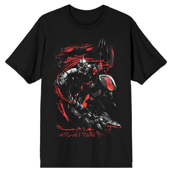 Men's Black Aquaman Graphic Tee, Black Manta-M
