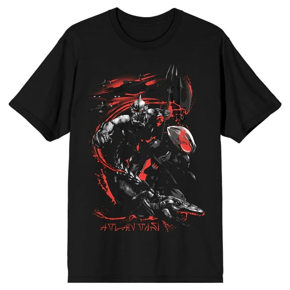 Men's Black Aquaman Graphic Tee, Black Manta-S