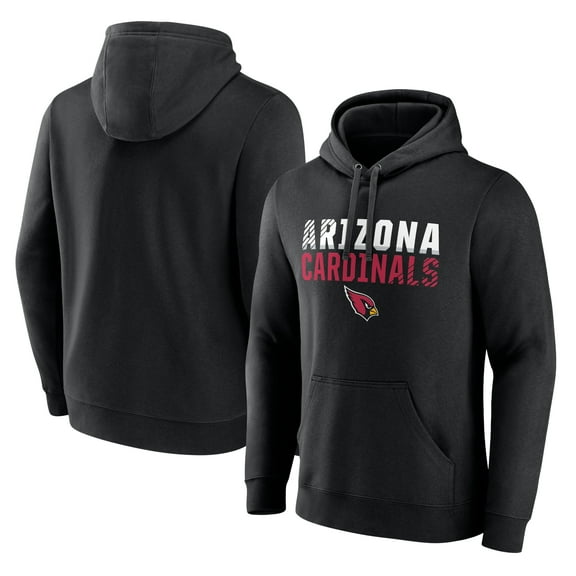 Men's Black Arizona Cardinals Fade Out Fitted Pullover Hoodie