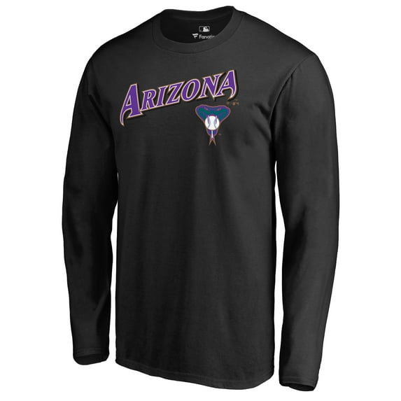 Men's Black Arizona Diamondbacks Cooperstown Collection Wahconah Long Sleeve T-Shirt