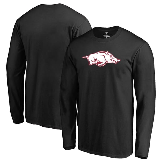 Men's Black Arkansas Razorbacks Primary Logo Long Sleeve T-Shirt
