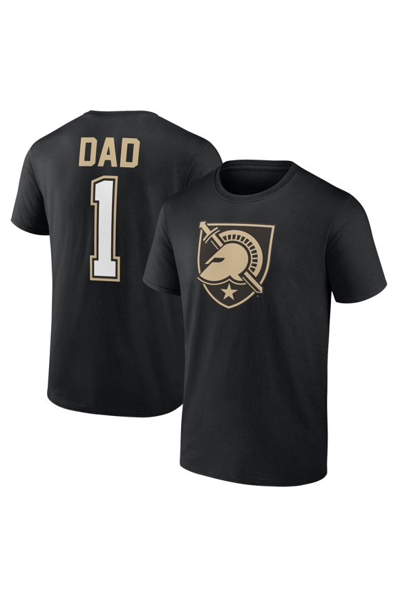 Men's Black Army Black Knights Father's Day #1 Dad T-Shirt