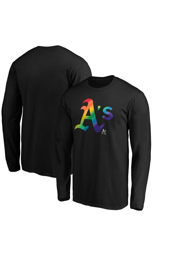 Men's Black Athletics Team Pride Logo Long Sleeve T-Shirt