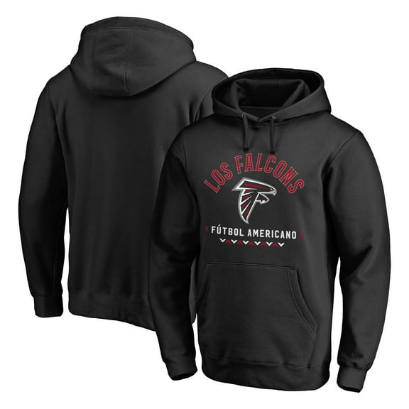 Men's Black Atlanta Falcons Futbol Americano Pullover Hoodie