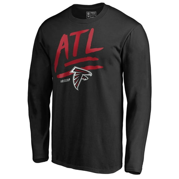 Men's Black Atlanta Falcons Rise Up Long Sleeve T-Shirt
