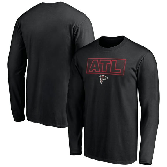 Men's Black Atlanta Falcons Squad Throwbacks Long Sleeve T-Shirt