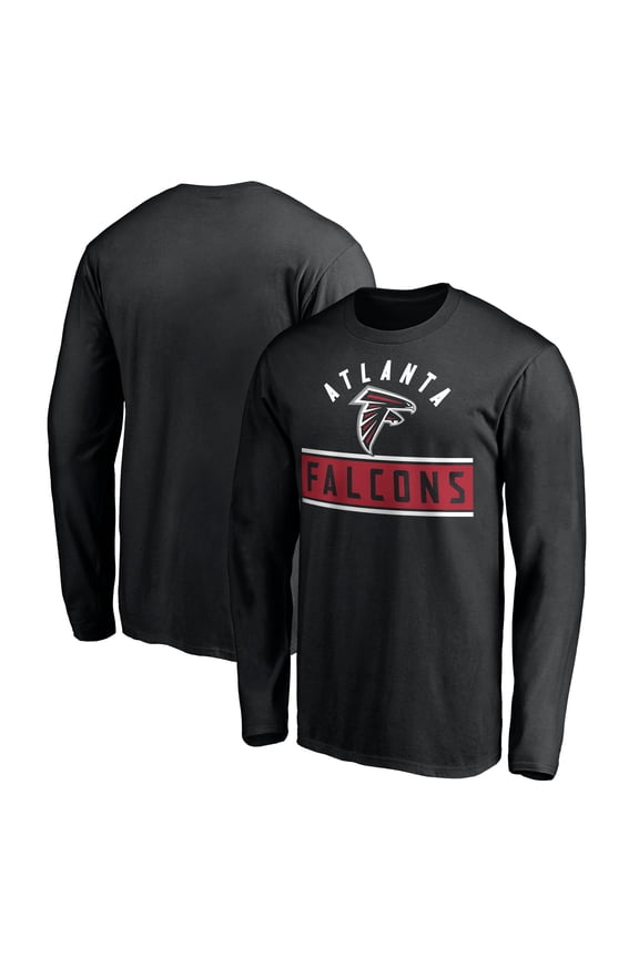 Men's Black Atlanta Falcons Team Arch Knockout Long Sleeve T-Shirt