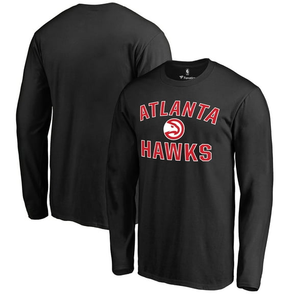 Men's Black Atlanta Hawks Victory Arch Long Sleeve T-Shirt