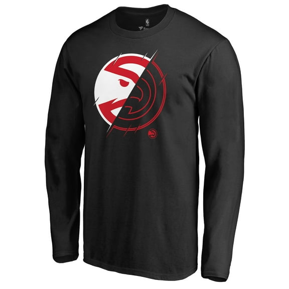 Men's Black Atlanta Hawks X-Ray Long Sleeve T-Shirt