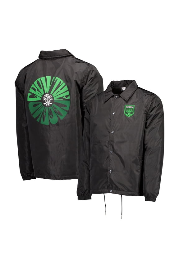 Men's Black Austin FC 2024 Coaches Full-Snap Jacket