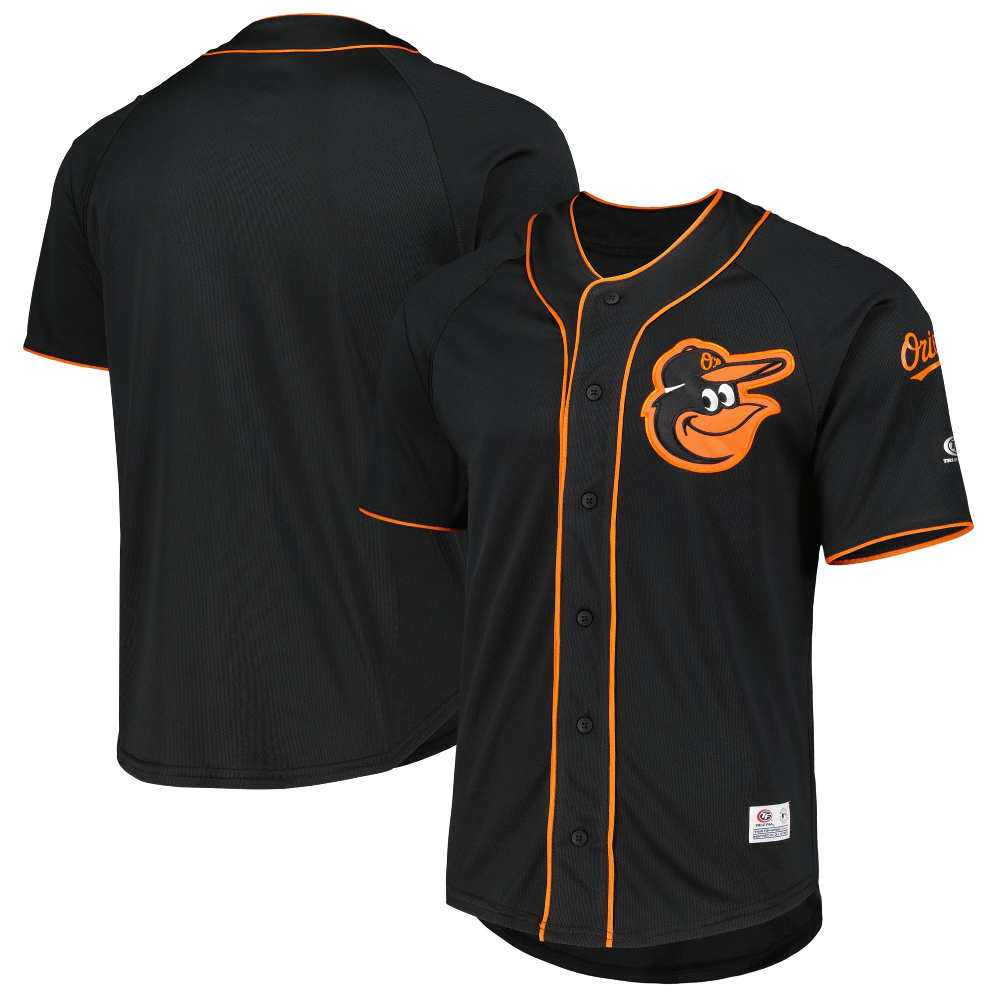 Men's Black Baltimore Orioles ButtonUp Baseball Jersey
